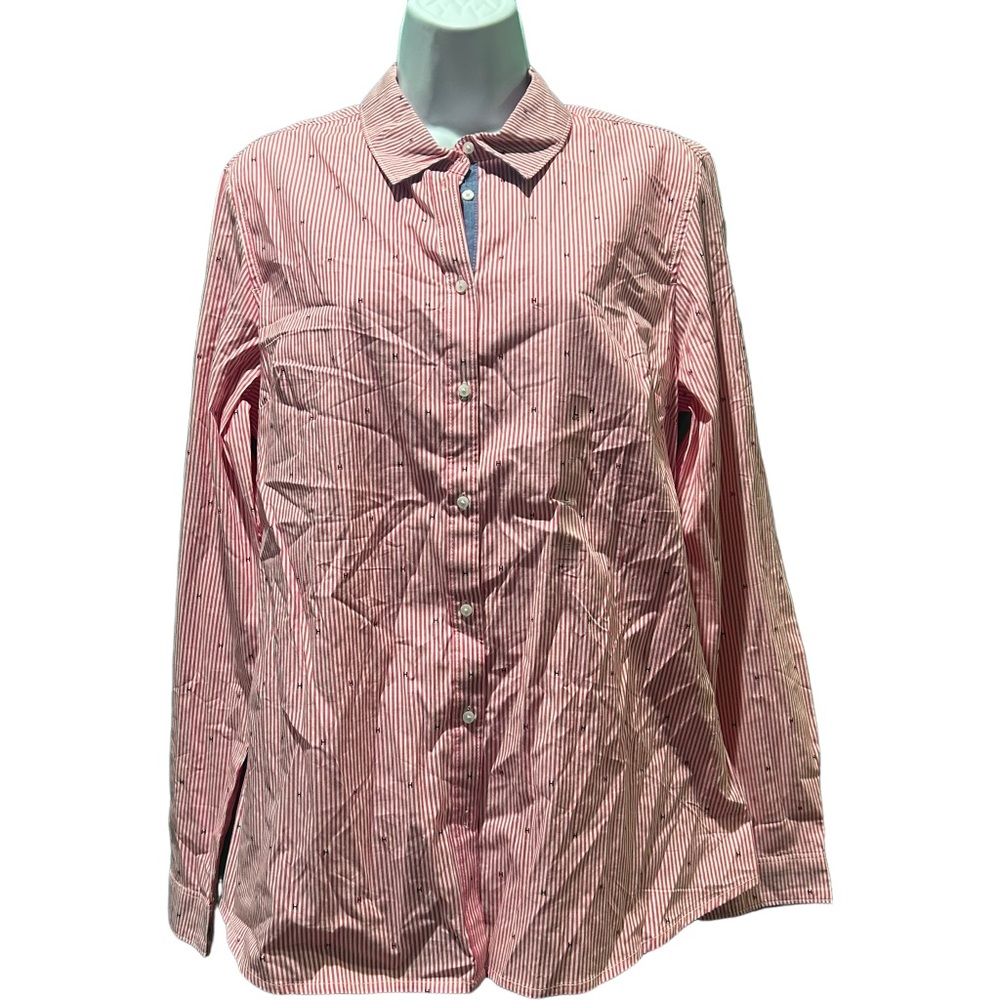 Tommy Hilfiger Red and White Striped Shirt